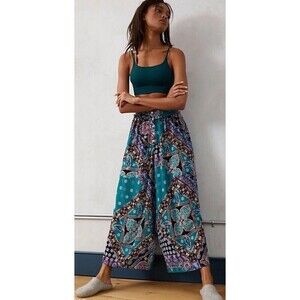 Free People Intimately Pants  Starshine SHEER PRINTED SMOCKED WAIST LOUNGE  Sm